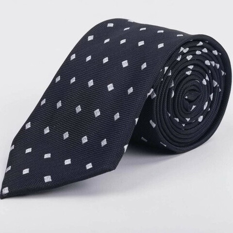 Прокат черного галстука с белым узором для мужского костюма