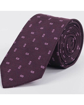 Прокат галстука бордового цвета с прямоугольным узором для мужских костюмов, изображение 1