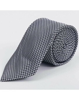 Прокат галстука серого цвета с шахматным узором для мужского костюма, изображение 1