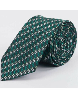 Прокат галстука зеленого цвета в узорную полоску для мужских костюмов, изображение 1