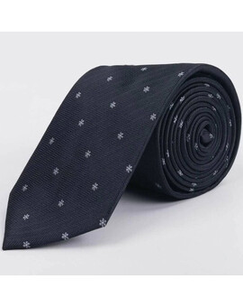 Черный галстук напрокат с редким белым цветочным узором для мужского костюма, изображение 1