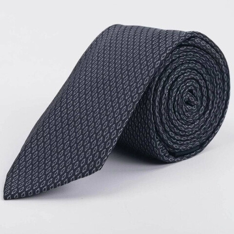 Галстук напрокат серого цвета с белым узором для мужских костюмов