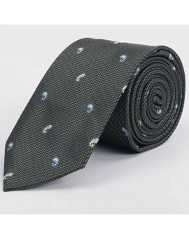 Галстук напрокат с фактурой зеленого цвета и двухцветным узором для мужского костюма, изображение 1