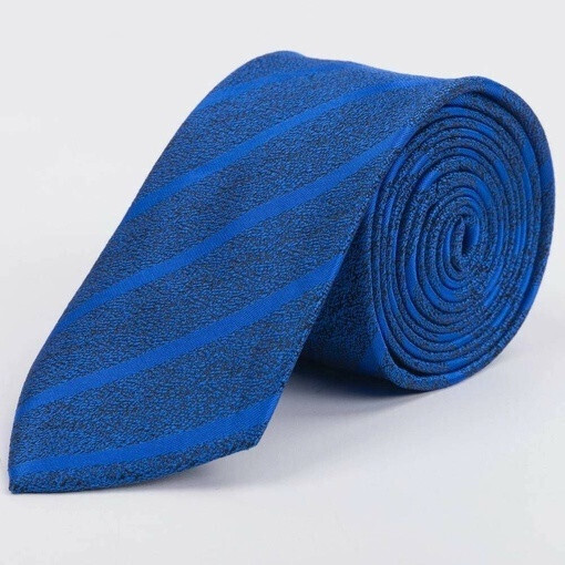 Галстук напрокат с текстурой синего цвета в полоску для мужских костюмов