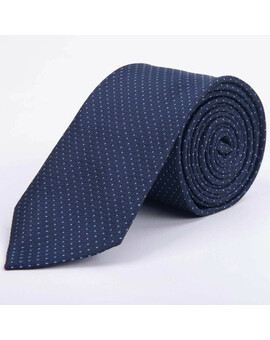 Аренда фактурного синего галстука с точечным структурированным голубым узором для мужского костюма, изображение 1