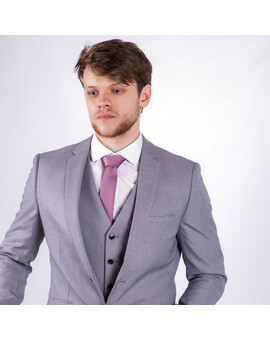 Прокат мужского костюма в мелкую серую клетку, изображение 1