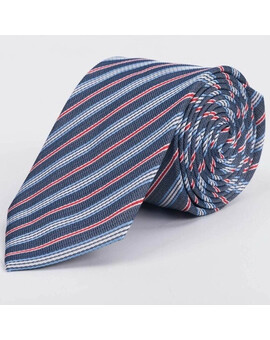 Аренда голубого галстука в разноцветные полосы разной ширины для мужского костюма, изображение 1