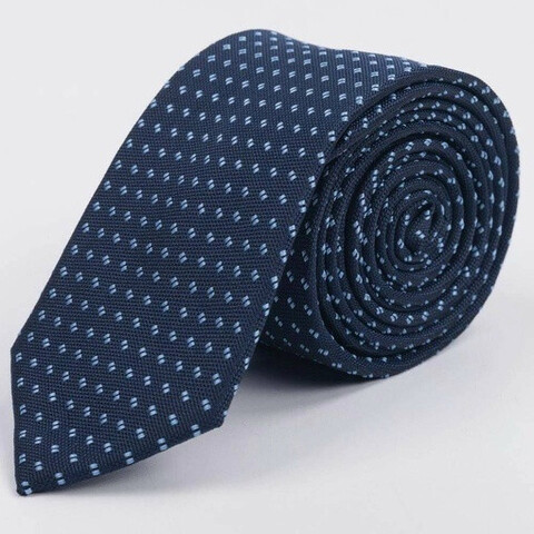 Аренда синего галстука в мелкую фактуру с упорядоченным голубым узором для мужских костюмов