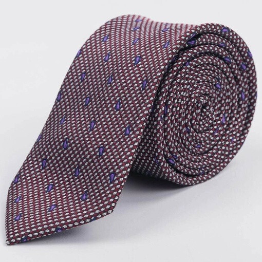 Арендовать бордовый галстук с фиолетовым узором для мужского костюма
