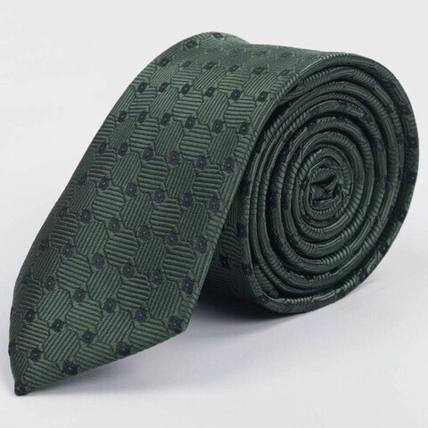 Арендовать зеленый галстук с черным узором для мужского костюма