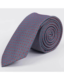 Арендовать серый галстук с красным узором для мужских костюмов, изображение 1