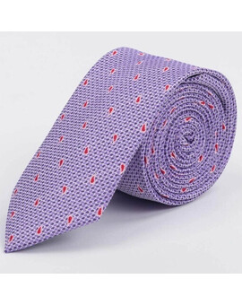 Арендовать сиреневый галстук с красным узором для мужских костюмов, изображение 1