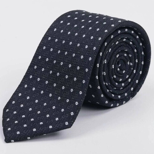 Арендовать черный галстук в клетку с белым узором для мужских костюмов