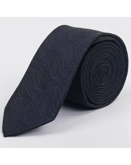 Аренда черного галстука с волнообразным узором для мужского костюма, изображение 1