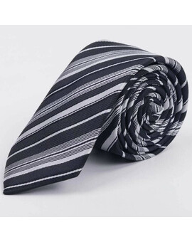 Прокат серого галстука в полоску мульти для мужского костюма, изображение 1