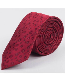 Прокат бордового галстука с кольцевым узором для мужских костюмов, изображение 1