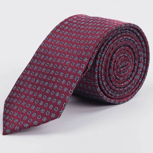 Прокат бордового галстука с голубым цветочным узором для мужских костюмов