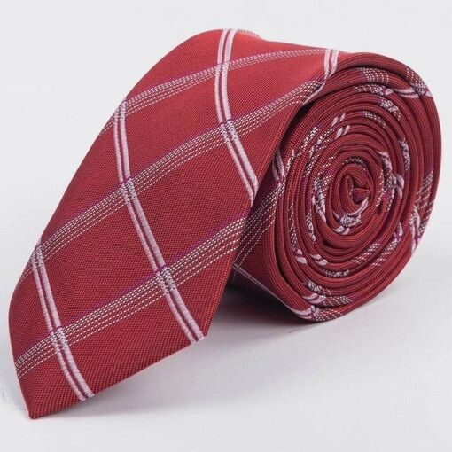 Прокат бордового галстука в белую крупную клетку для мужских костюмов