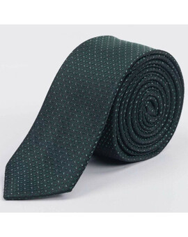 Аренда узкого галстука зеленого цвета с белым точечным узором для мужского костюма, изображение 1