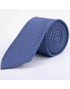 Прокат текстурированного галстука голубого цвета с белым узором для мужских костюмов, изображение 1