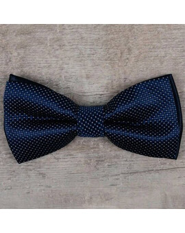 Аренда бабочки темно-синего цвета с мелким узором для мужского костюма, изображение 1