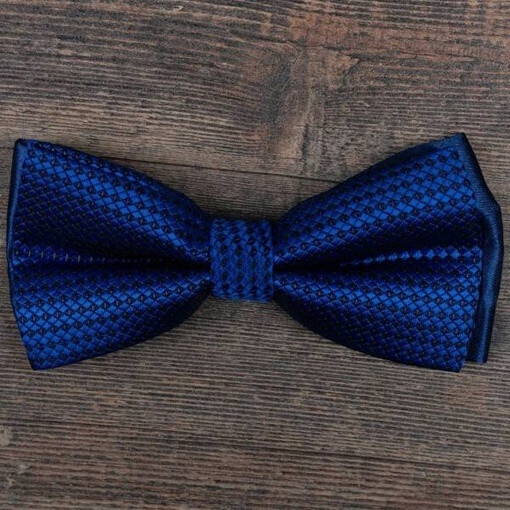 Аренда бабочки синего цвета с элементами черного узора для мужских костюмов