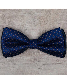 Прокат бабочки синего цвета в клетку с коричневым узором для мужского костюма, изображение 1