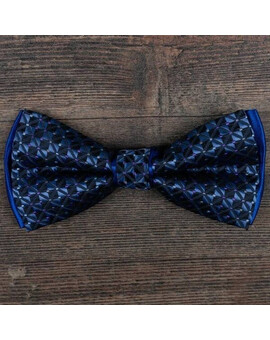 Аренда бабочки синего цвета с шахматным узором для мужских костюмов, изображение 1