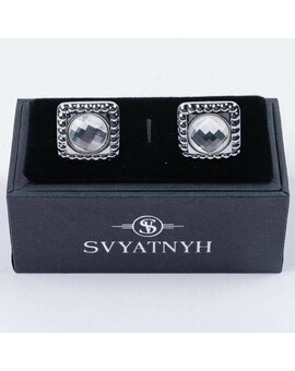 Аренда однотонных запонок с вставкой круглой формы для мужских костюмов, изображение 1