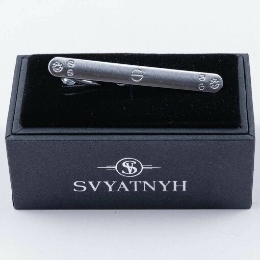 Зажим в аренду с гравировкой и скругленными краями для мужских костюмов